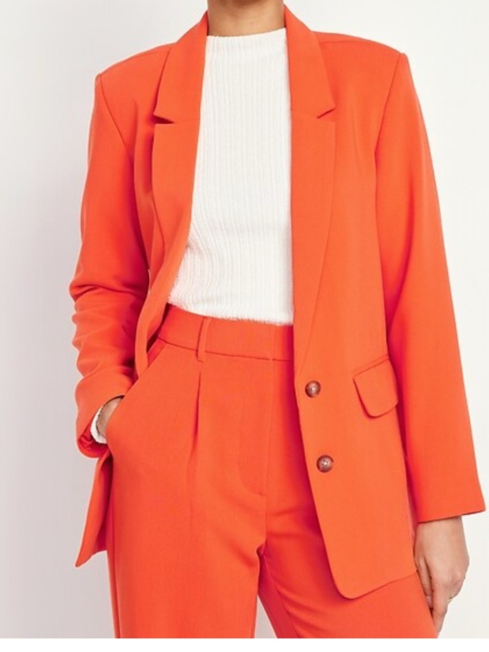 Old Navy Taylor Warm Sunset Orange Red Relaxed Fit Button-Up Blazer Size Large